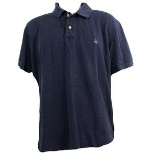 Brooks Brothers Polo Shirt Mens Large Navy Blue  Performance SS Cotton